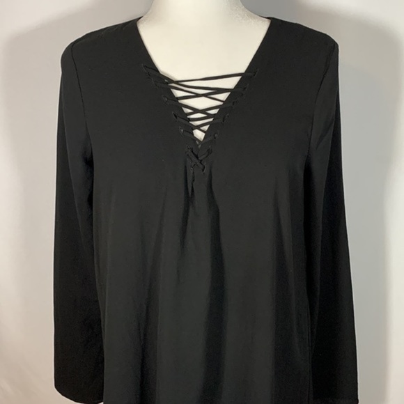 Brunette The Label Black Lattice Front Mini Dress - Picture 2 of 8